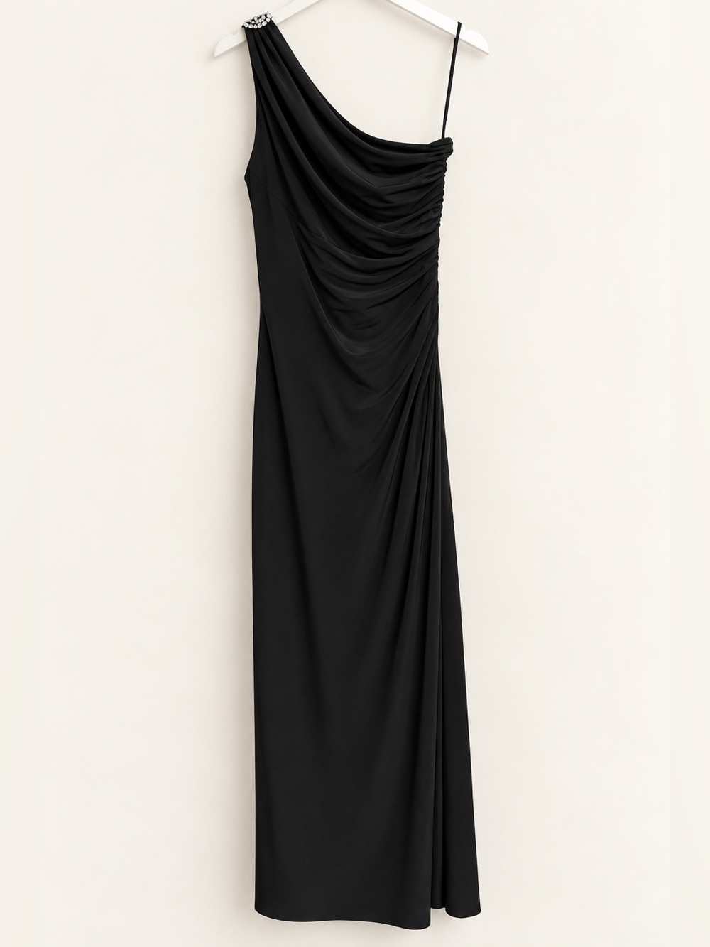 Ralph Lauren Elegant One-Shoulder Black Evening Dress